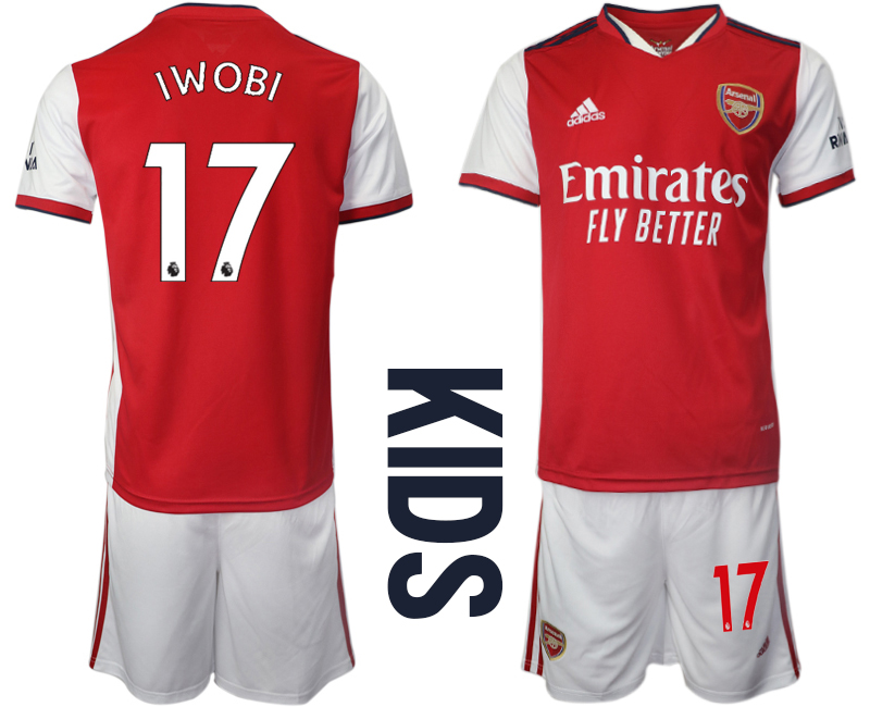 Youth 2021-2022 Club Arsenal home red #17 Soccer Jersey->youth soccer jersey->Youth Jersey